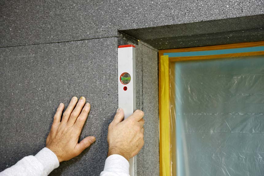 Wärmedämmung der Fassade. 